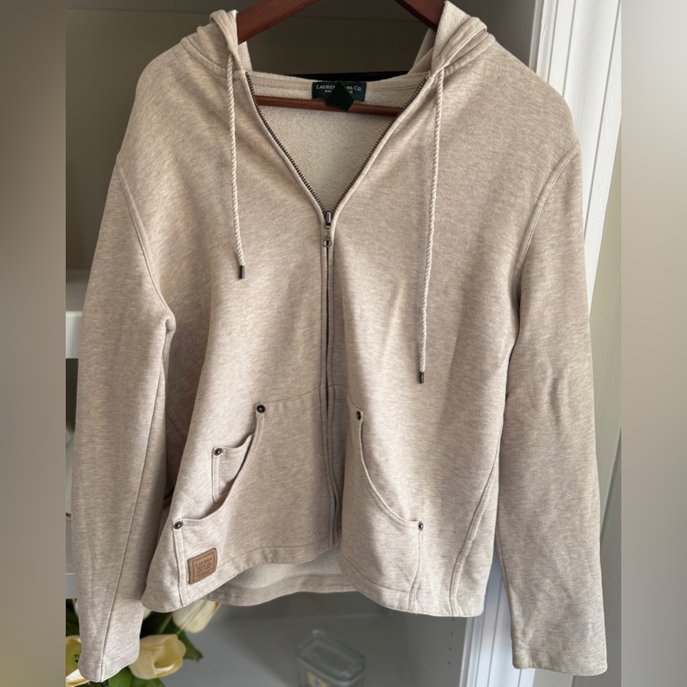 Lauren Jeans Co. zip front hoodie Sz M Ralph Lauren